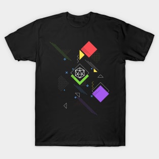 Colorful Geometry D20 Dice Tabletop RPG Addict T-Shirt